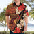 Hawaii Christmas Poinsettia Lei Hawaiian Shirt Tapa Pattern - Polynesian Pride