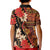 Hawaii Christmas Poinsettia Lei Kid Polo Shirt Tapa Pattern - Polynesian Pride