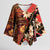 Hawaii Christmas Poinsettia Lei Kimono Sleeve Blouse Tapa Pattern - Polynesian Pride