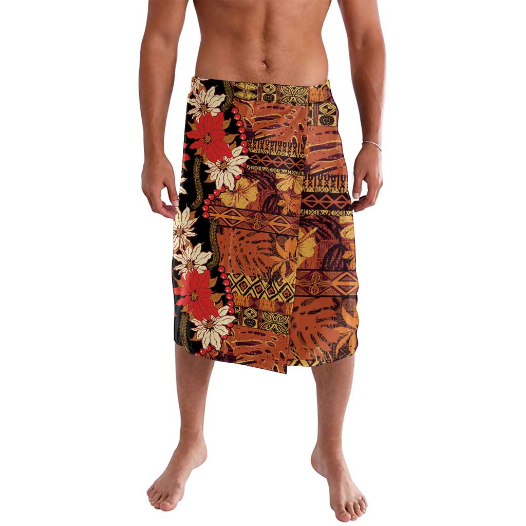 Hawaii Christmas Poinsettia Lei Lavalava Tapa Pattern - Polynesian Pride