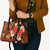 Hawaii Christmas Poinsettia Lei Leather Bag Tapa Pattern - Polynesian Pride