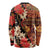Hawaii Christmas Poinsettia Lei Long Sleeve Shirt Tapa Pattern - Polynesian Pride