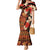 Hawaii Christmas Poinsettia Lei Mermaid Dress Tapa Pattern - Polynesian Pride