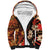 Hawaii Christmas Poinsettia Lei Sherpa Hoodie Tapa Pattern - Polynesian Pride