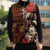 Hawaii Christmas Poinsettia Lei Sleeveless Puffer Jacket Tapa Pattern - Polynesian Pride