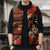 Hawaii Christmas Poinsettia Lei Sleeveless Puffer Jacket Tapa Pattern - Polynesian Pride