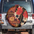 Hawaii Christmas Poinsettia Lei Spare Tire Cover Tapa Pattern - Polynesian Pride