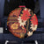 Hawaii Christmas Poinsettia Lei Spare Tire Cover Tapa Pattern - Polynesian Pride