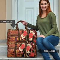 Hawaii Christmas Poinsettia Lei Travel Bag Tapa Pattern - Polynesian Pride