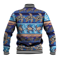 Hawaii Turtles Pattern Special Blue Baseball Jacket - Polynesian Pride