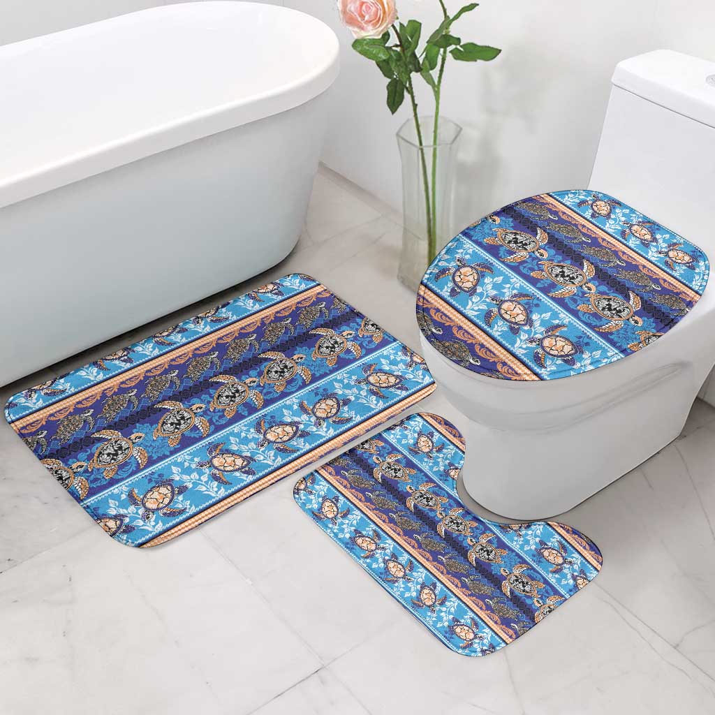 Hawaii Turtles Pattern Special Blue Bathroom Set - Polynesian Pride