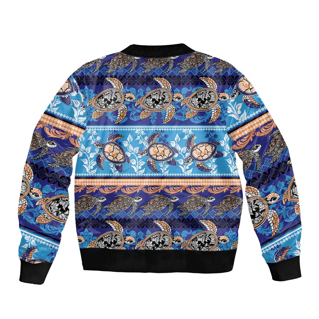 Hawaii Turtles Pattern Special Blue Bomber Jacket - Polynesian Pride