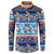 Hawaii Turtles Pattern Special Blue Button Sweatshirt - Polynesian Pride