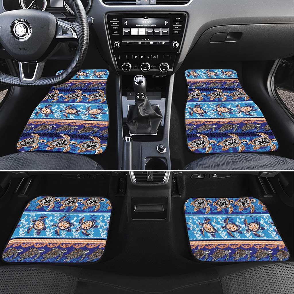 Hawaii Turtles Pattern Special Blue Car Mats - Polynesian Pride