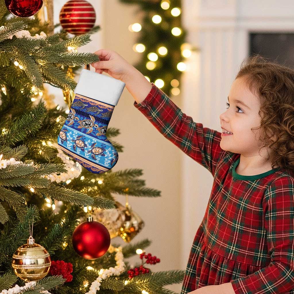 Hawaii Turtles Pattern Special Blue Christmas Stocking - Polynesian Pride