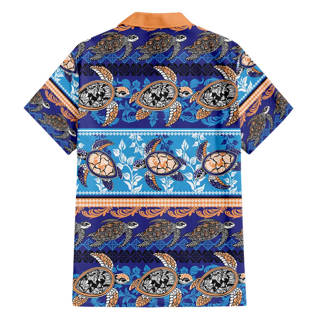 Hawaii Turtles Pattern Special Blue Family Matching Long Sleeve Bodycon Dress and Hawaiian Shirt LT01 - Polynesian Pride