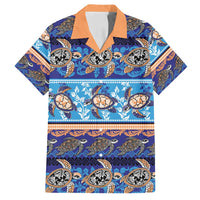 Hawaii Turtles Pattern Special Blue Family Matching Off Shoulder Maxi Dress and Hawaiian Shirt - Polynesian Pride