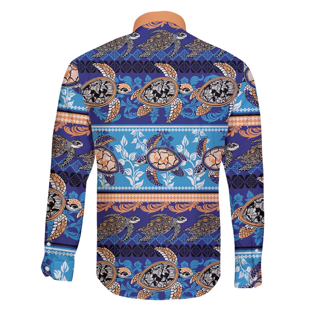Hawaii Turtles Pattern Special Blue Family Matching Off Shoulder Short Dress and Hawaiian Shirt - Polynesian Pride