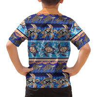 Hawaii Turtles Pattern Special Blue Family Matching Puletasi and Hawaiian Shirt - Polynesian Pride