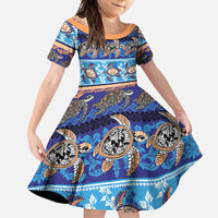 Hawaii Turtles Pattern Special Blue Family Matching Summer Maxi Dress and Hawaiian Shirt - Polynesian Pride