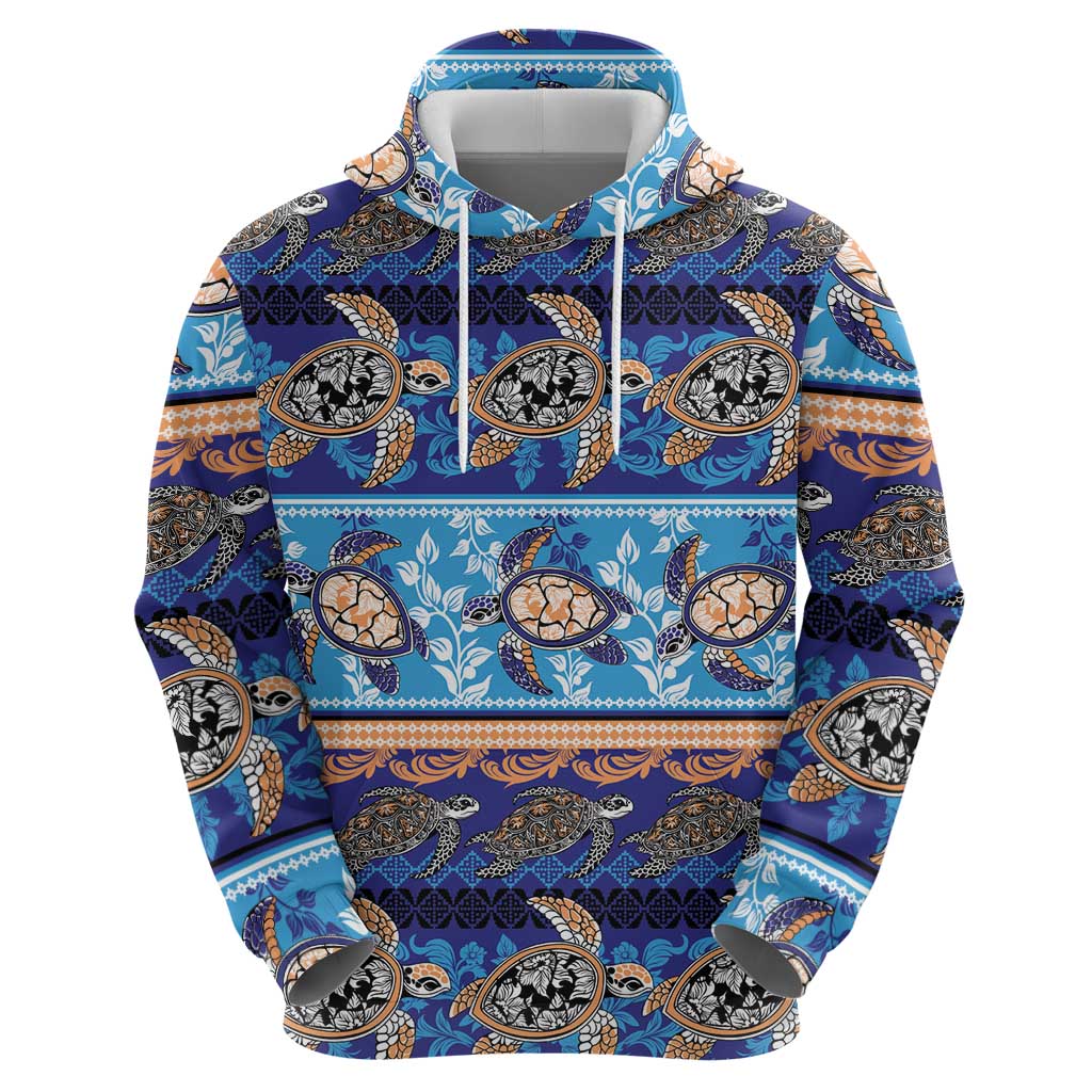 Hawaii Turtles Pattern Special Blue Hoodie - Polynesian Pride