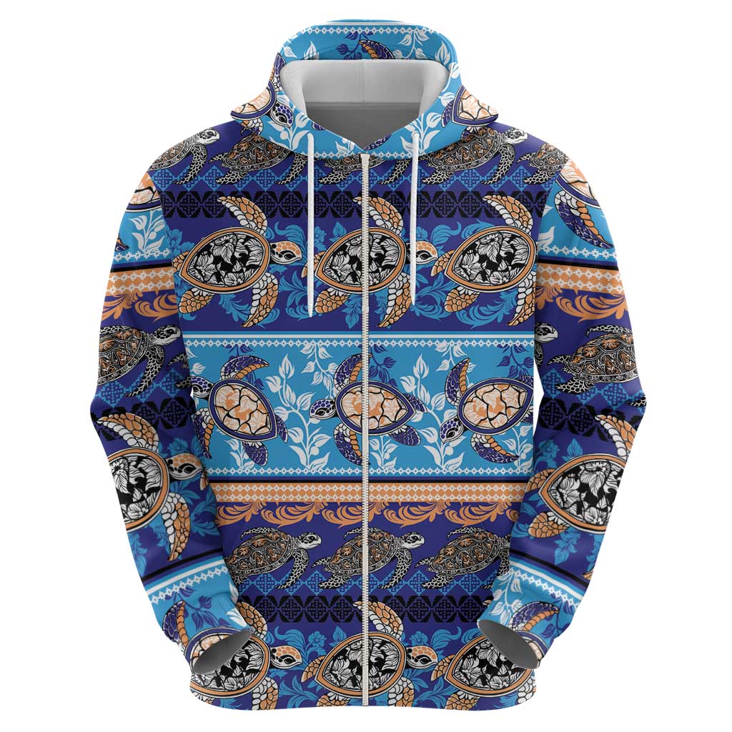 Hawaii Turtles Pattern Special Blue Hoodie - Polynesian Pride