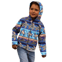 Hawaii Turtles Pattern Special Blue Kid Hoodie - Polynesian Pride