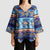 Hawaii Turtles Pattern Special Blue Kimono Sleeve Blouse - Polynesian Pride