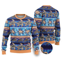 Hawaii Turtles Pattern Special Blue Ugly Christmas Sweater - Polynesian Pride