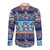 Hawaii Turtles Pattern Special Blue Long Sleeve Button Shirt - Polynesian Pride