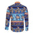 Hawaii Turtles Pattern Special Blue Long Sleeve Button Shirt - Polynesian Pride