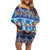 Hawaii Turtles Pattern Special Blue Off Shoulder Short Dress - Polynesian Pride