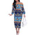 Hawaii Turtles Pattern Special Blue Off The Shoulder Long Sleeve Dress - Polynesian Pride