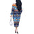 Hawaii Turtles Pattern Special Blue Off The Shoulder Long Sleeve Dress - Polynesian Pride