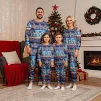 Hawaii Turtles Pattern Special Blue Christmas Pajama Set - Polynesian Pride