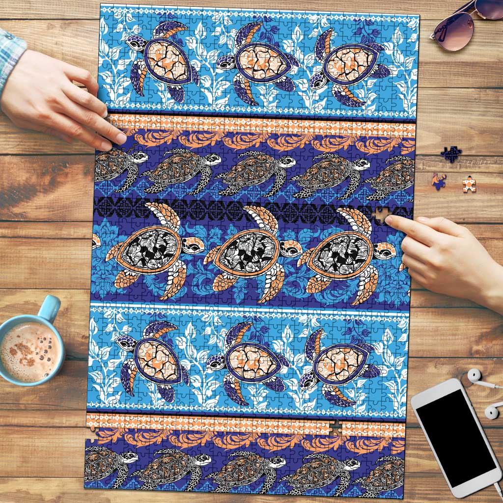 Hawaii Turtles Pattern Special Blue Puzzle - Polynesian Pride