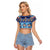 Hawaii Turtles Pattern Special Blue Raglan Cropped T Shirt - Polynesian Pride