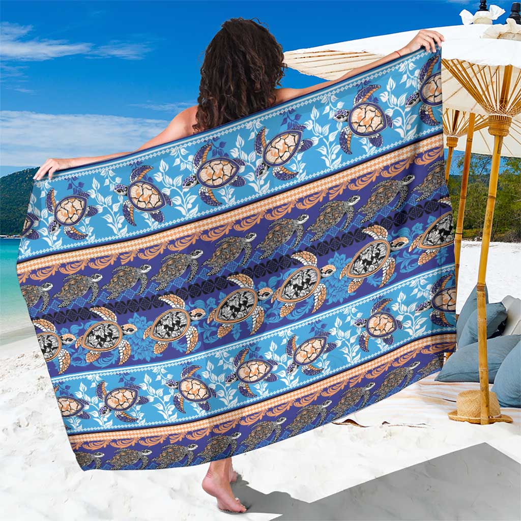 Hawaii Turtles Pattern Special Blue Sarong - Polynesian Pride