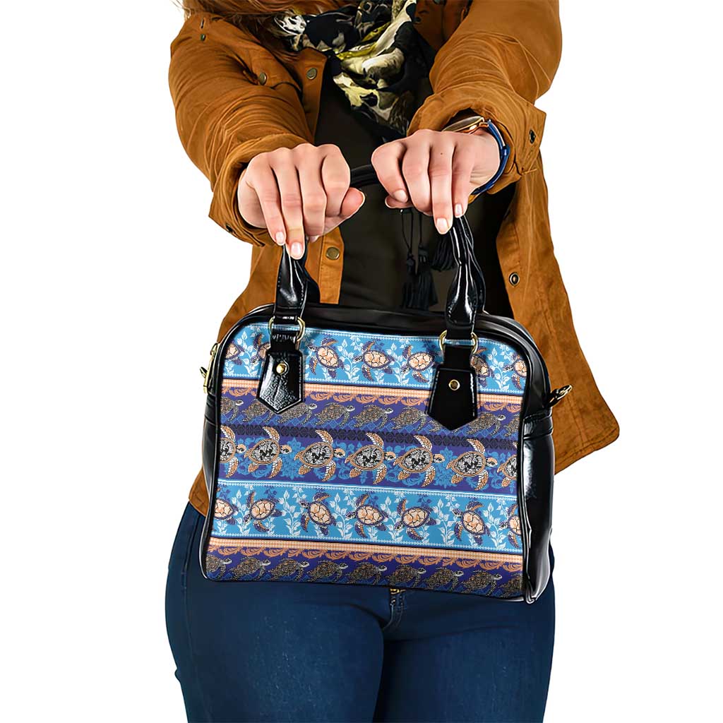 Hawaii Turtles Pattern Special Blue Shoulder Handbag - Polynesian Pride