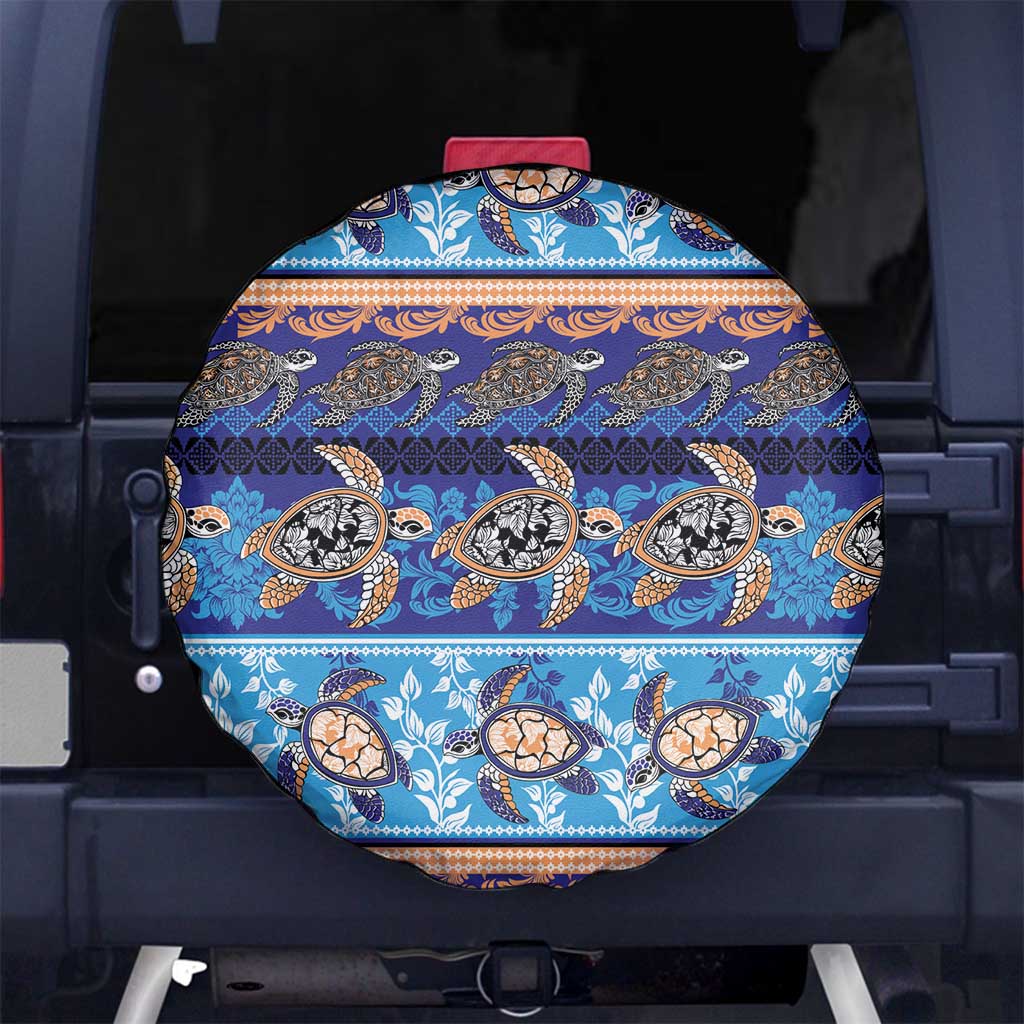 Hawaii Turtles Pattern Special Blue Spare Tire Cover - Polynesian Pride