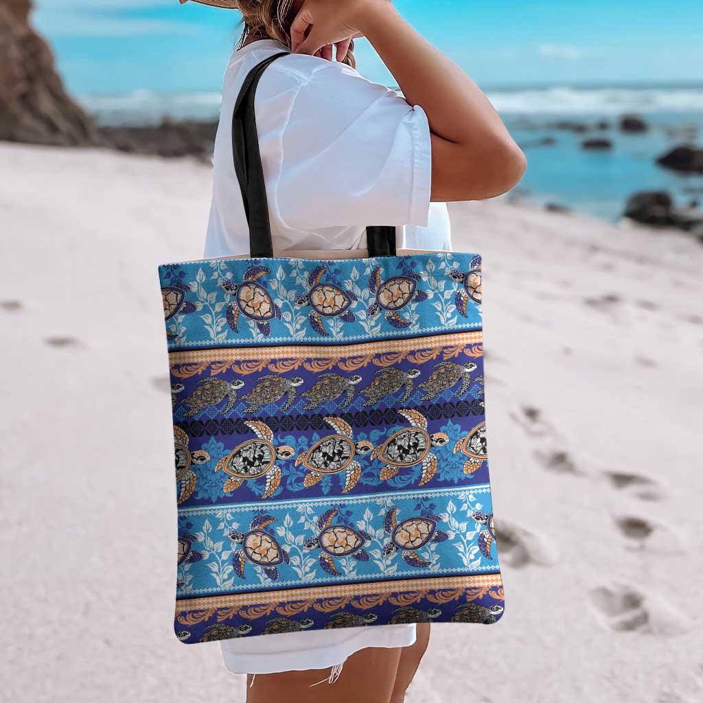 Hawaii Turtles Pattern Special Blue Tote Bag - Polynesian Pride