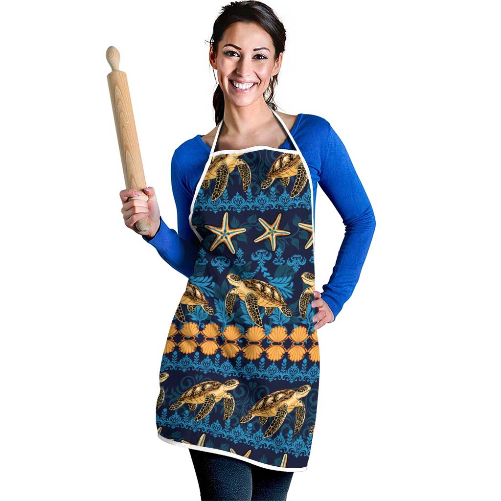 Hawaii Turtles Starfish Unique Pattern Apron - Polynesian Pride