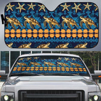 Hawaii Turtles Starfish Unique Pattern Auto Sun Shade - Polynesian Pride