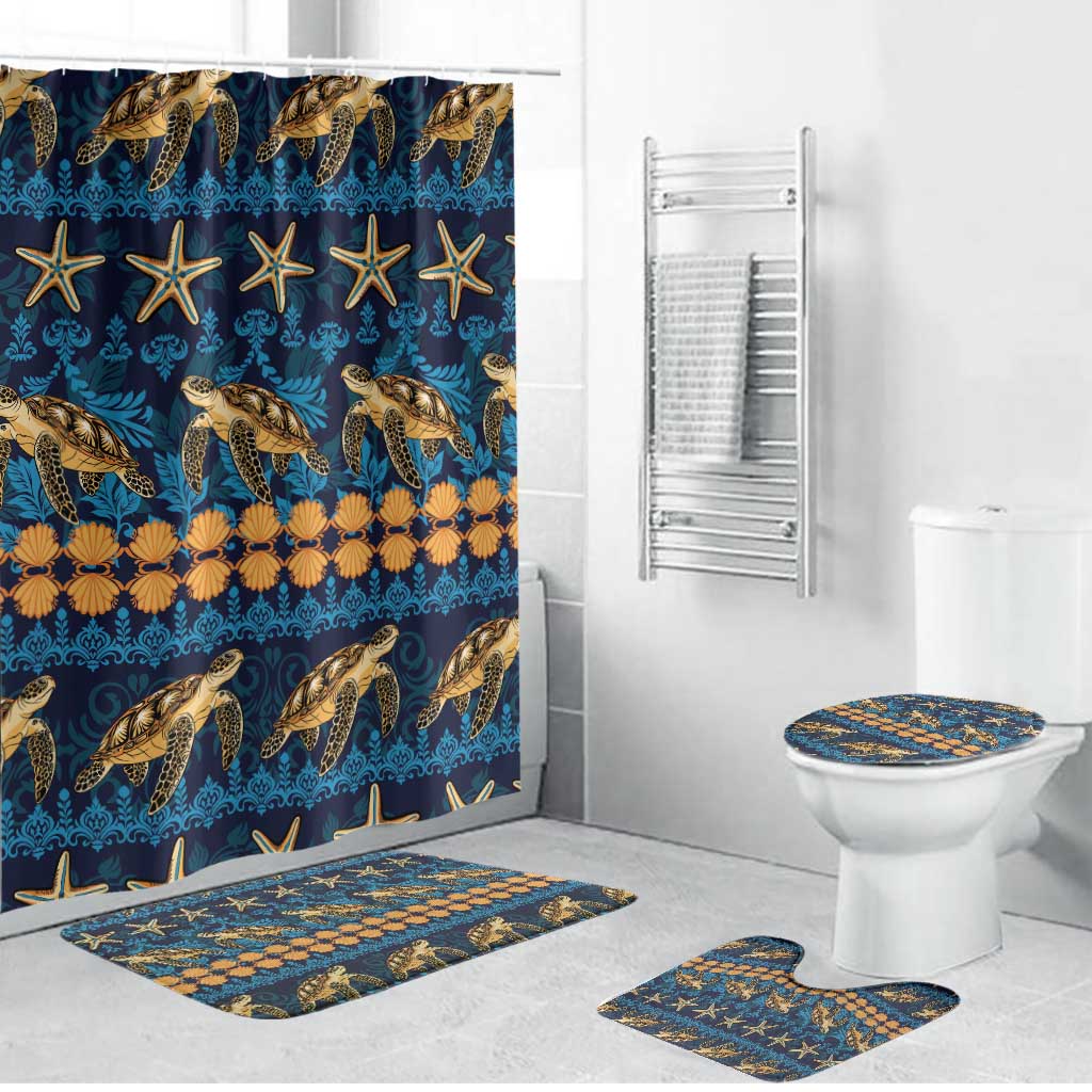 Hawaii Turtles Starfish Unique Pattern Bathroom Set - Polynesian Pride