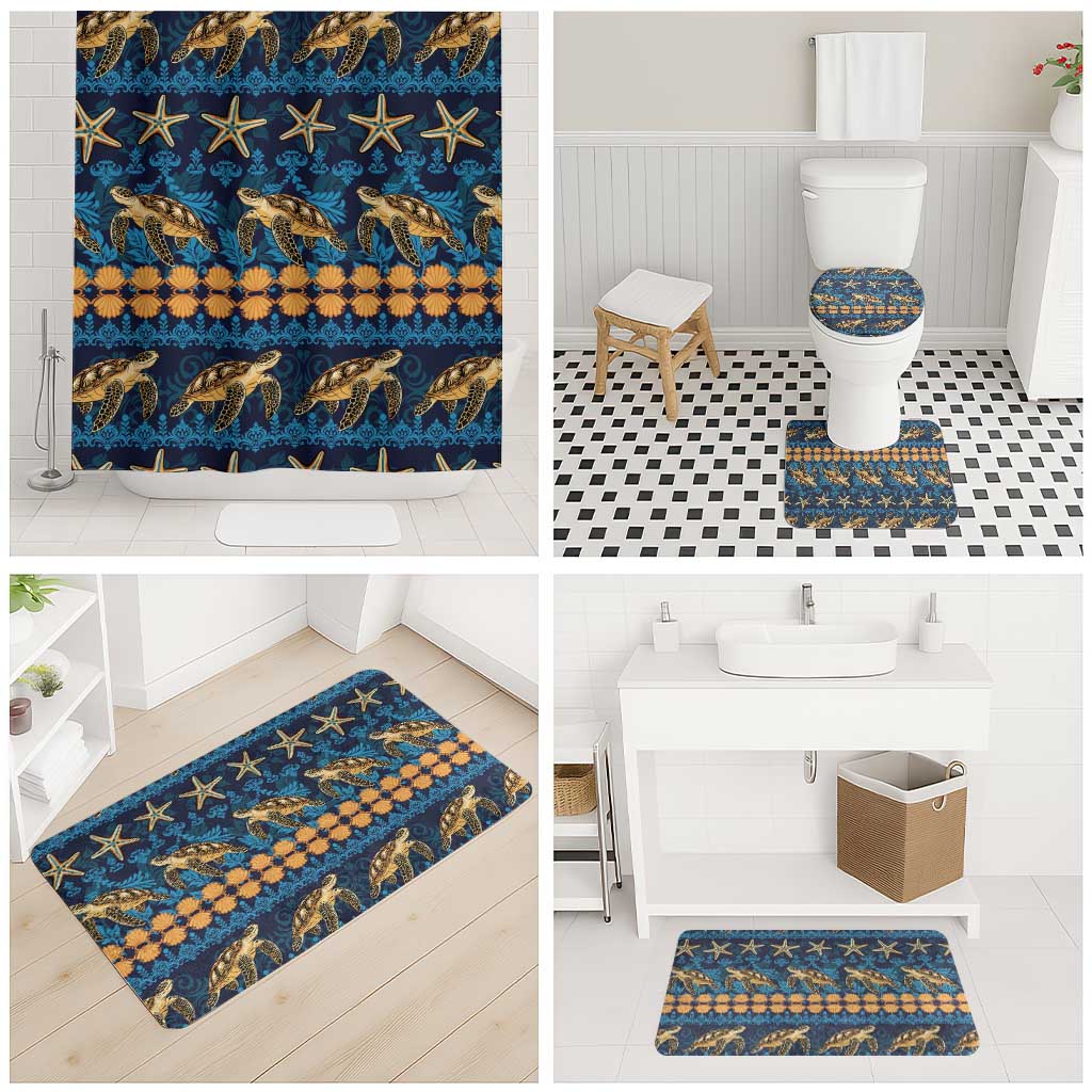 Hawaii Turtles Starfish Unique Pattern Bathroom Set - Polynesian Pride