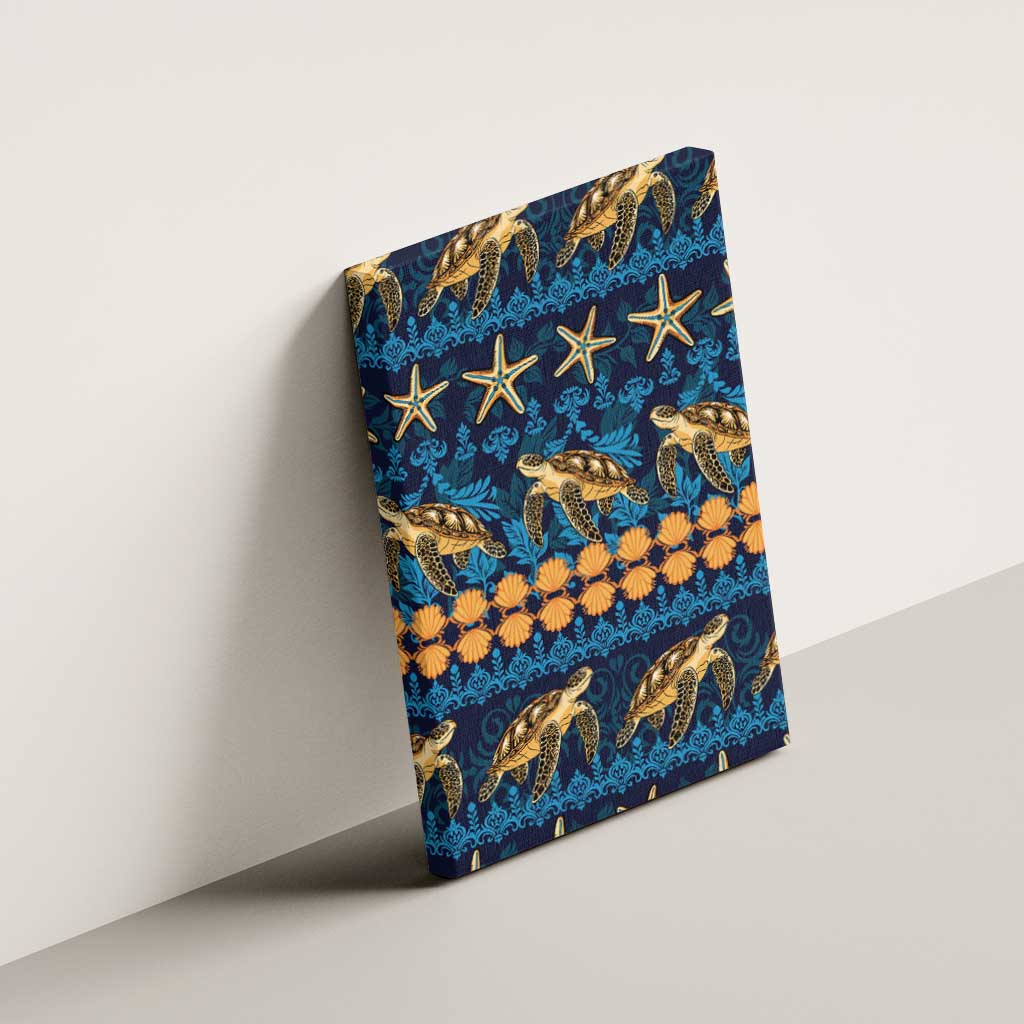 Hawaii Turtles Starfish Unique Pattern Canvas Wall Art - Polynesian Pride