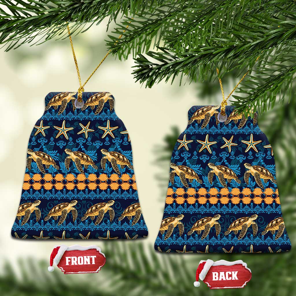 Hawaii Turtles Starfish Unique Pattern Ceramic Ornament - Polynesian Pride