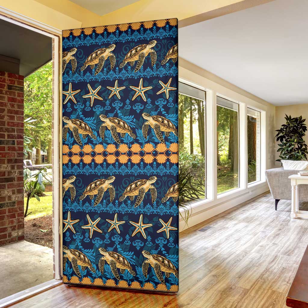 Hawaii Turtles Starfish Unique Pattern Door Cover - Polynesian Pride
