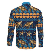 Hawaii Turtles Starfish Unique Pattern Family Matching Summer Maxi Dress and Hawaiian Shirt - Polynesian Pride