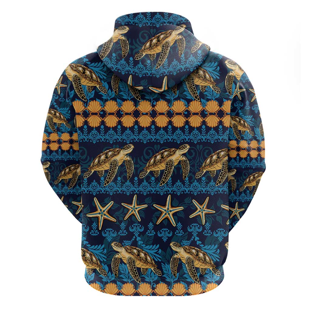 Hawaii Turtles Starfish Unique Pattern Hoodie - Polynesian Pride